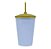 Copo Twister 500ml Branco com tampa e canudo Dourado - Imagem 1