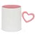 Caneca Cerâmica 325ml com Interior e Alça Rosa Mini Coração - Imagem 1