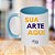 Caneca Personalizada Alça e Interior Azul Ciano "Sua Arte Aqui" - Imagem 1