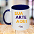 Caneca Personalizada Alça e Interior Azul Escuro "Sua Arte Aqui" - Imagem 1