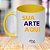 Caneca Personalizada Alça e Interior Amarelo "Sua Arte Aqui" - Imagem 1