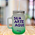 Caneca Personalizada de Vidro Degradê Verde com Canudo "Sua Arte Aqui" - Imagem 1