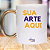 Caneca Personalizada Branca com Alça Dourada Metalizada "Sua Arte Aqui" - Imagem 1