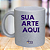Caneca Personalizada Glitter Cinza "Sua Arte Aqui" - Imagem 1