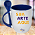 Caneca Personalizada Cônica com Colher Azul "Sua Arte Aqui" - Imagem 1