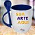 Caneca Personalizada Cônica com Colher Azul "Sua Arte Aqui" - Imagem 2