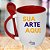 Caneca Personalizada Cônica com Colher Vermelha "Sua Arte Aqui" - Imagem 2
