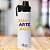 Garrafa de Alumínio Branca com Tarja Preta 750ml Personalizada "Sua Arte Aqui" - Imagem 1