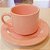 Xícara Rosa Brilho 180ml com Pires - Imagem 1