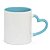 Caneca Cerâmica com Alça Coração Interior Azul Bebê 325ml Live - Imagem 1