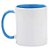 Caneca Cerâmica 325ml com Alça e Interior Azul Claro Metalnox - Imagem 1