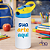 Garrafa Kids Alumínio Tampa Amarela e Azul Claro 500ml - Sua Arte Aqui - Imagem 1