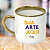 Caneca Personalizada Branca Imperial com Alça e Borda Cromado Dourada 400ml "Sua Arte Aqui" - Imagem 1