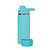 Garrafa Térmica Inox 800ml + Base De Silicone - Ciano - Imagem 1