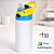 Garrafa Kids Alumínio Tampa Amarela e Azul Claro 500ml - Para Sublimação - Imagem 2