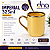 Caneca Amarela Imperial com Alça e Borda Cromado Dourada 325ml - Para Sublimação - Imagem 1