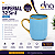 Caneca Azul Imperial com Alça e Borda Cromado Dourada 325ml - Para Sublimação - Imagem 1