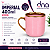 Caneca Rosa Imperial com Alça e Borda Cromado Dourada 400ml - Para Sublimação - Imagem 1
