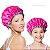 Kit Mãe e Filha 2 Toucas de Cetim Dupla Face Ajustável + 2 Xuxinhas Scrunchie com Laço Rosa e Azul - Imagem 2