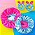 Kit Mãe e Filha 2 Toucas de Cetim Dupla Face Ajustável + 2 Xuxinhas Scrunchie com Laço Rosa e Azul - Imagem 1