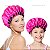 Kit Mãe e Filha 2 Toucas de Cetim Dupla Face Ajustável + 2 Xuxinhas Scrunchie com Laço Preto e Rosa Pink - Imagem 2