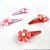Presilhas para Cabelo Pequenas (Tic Tac) com Enfeite Flor Rosa Cereja 4 unid (2 pares) - Imagem 3