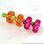 Elásticos para Cabelo Pequeno (Xuxinha/Rabicó) Tipo Meia com Frutas Cenoura Cereja 4 unid (2 pares) - Imagem 3