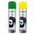 Kit 2 Tintas Spray Temporária Profissional para Colorir Cabelo Verde e Amarelo Seleção Brasil Copa do Mundo - Imagem 2