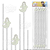 Cabelo Maluco Halloween Hastes Flexíveis de Pelúcia Chenille Eva Glitter Fantasma Branco 10 unid - Imagem 2