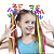 Kit Penteado Cabelo Maluco Infantil 6 Mechas de Cabelo Sintético Coloridas + 10 Hastes Flexíveis de Pelúcia Arco-íris - Imagem 3