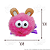 Monstrinho Bolinha de Pelúcia Pequeno Presilha Cabelo Maluco Bichinho Olhos Grandes Fofo Engraçado Pink - Imagem 7