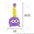 Monstrinho Bolinha de Pelúcia Antena Espiral Presilha Cabelo Maluco Bichinho Olhos Grandes Fofo Engraçado Roxo Amarelo - Imagem 7