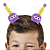 Monstrinho Bolinha de Pelúcia Antena Espiral Presilha Cabelo Maluco Bichinho Olhos Grandes Fofo Engraçado Roxo Amarelo - Imagem 3