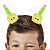 Monstrinho Bolinha de Pelúcia Antena Espiral Presilha Cabelo Maluco Bichinho Olhos Grandes Fofo Engraçado Amarelo Verde - Imagem 3