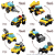 Kit Completo Truck Bots Robô Transformers 8 Caixas Blocos de Montar e Desmontar Caminhões 2 em 1 Block Brinq 345 Peças - Imagem 4