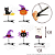Presilhas Cabelo Maluco Halloween Aplique Emborrachado Bico de Pato Menina Menino Acessório Infantil 5 Unid - Imagem 5