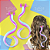 Presilhas Mecha de Cabelo Sintético Infantil (Tic Tac) Unicórnio Coroa Dourada Laço Pink Cor Rosa e Azul 2 unid - Imagem 1