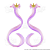 Presilhas Mecha de Cabelo Sintético Infantil (Tic Tac) Unicórnio Coroa Dourada Laço Rosa Cor Lilás e Rosa 2 unid - Imagem 2