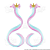 Presilhas Mecha de Cabelo Sintético Infantil (Tic Tac) Unicórnio Coroa Dourada Laço Rosa Cor Rosa e Azul 2 unid - Imagem 2