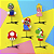 Presilhas Cabelo Maluco Super Mário Luigi Peach Aplique Emborrachado Bico de Pato Menina Menino Infantil 5 Unid - Imagem 1