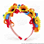 Arco Tiara Infantil Girassol Fitas Coloridas Fofo Delicado Festa Junina Cor Rosa 1 unid - Imagem 3