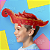 Cabelo Maluco Infantil Dinossauro Vermelho de EVA Fantasia Festa Escola Criativa Engraçada 1 unid - Imagem 1