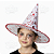 Chapéu de Bruxa Halloween Infantil Adulto Detalhes Vermelho Brilhoso Fofo Assustador Confortável Branco 1 Unid - Imagem 2