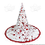 Chapéu de Bruxa Halloween Infantil Adulto Detalhes Vermelho Brilhoso Fofo Assustador Confortável Branco 1 Unid - Imagem 3
