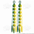 Kit 2 Apliques Bubble Tranças Braids Mecha Cabelo Sintético Infantil Verde Amarelo Copa do Mundo Brasil - Imagem 2