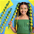 Kit 2 Apliques Bubble Tranças Braids Mecha Cabelo Sintético Infantil Verde Amarelo Copa do Mundo Brasil - Imagem 1
