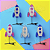 Presilhas Cabelo Maluco Foguete Espacial Glitter Aplique EVA Bico de Pato Menina Menino Infantil 5 Unid - Imagem 1