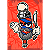 Quadro Decorativo Barbearia Trio Red Skull - Imagem 2