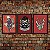 Quadro Decorativo Barbearia Trio Red Skull - Imagem 1