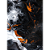 Quadro Decorativo Alcohol Ink Trio Black Orange - Imagem 2